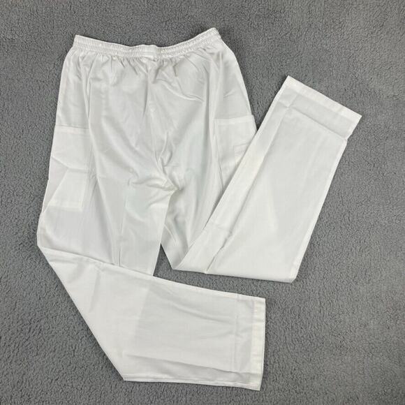 Strictly Scrubs Unisex Large White Classic Top and Pants Scrub Set - Picture 16 of 16